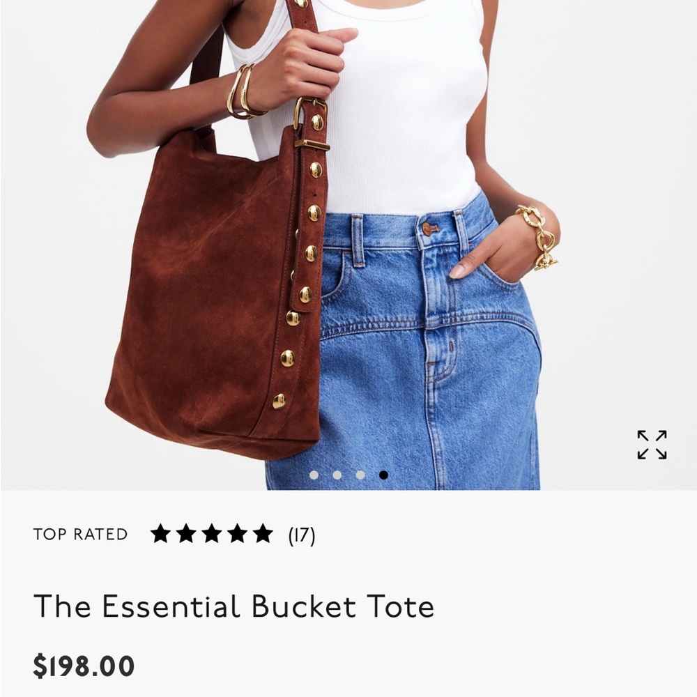 Madewell essential Tote Brown Suede Bucket Tote